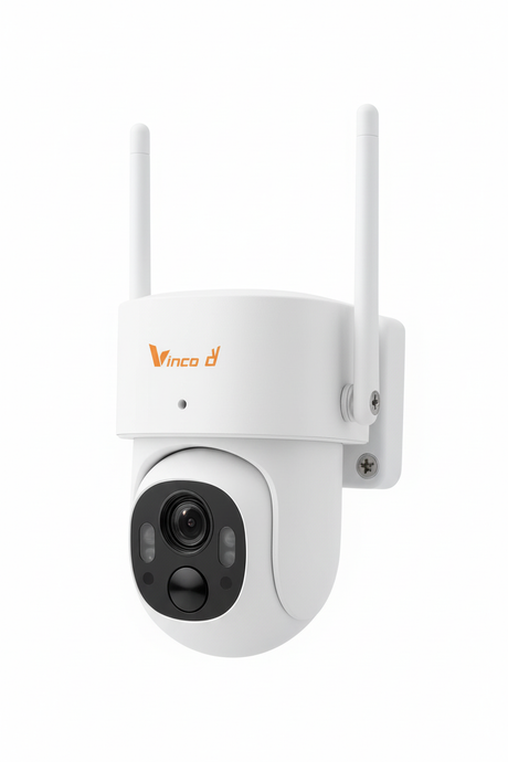 Telecamera Vinco WiFi PTZ outdoor realistica sfondo bianco