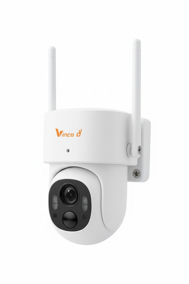 Telecamera Vinco WiFi PTZ outdoor realistica sfondo bianco