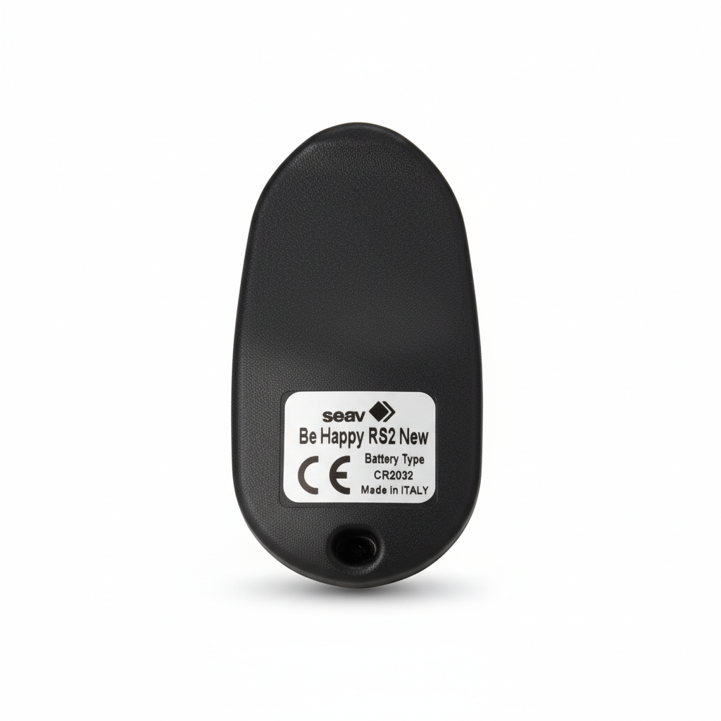 Telecomando SEAV vista posteriore con etichetta