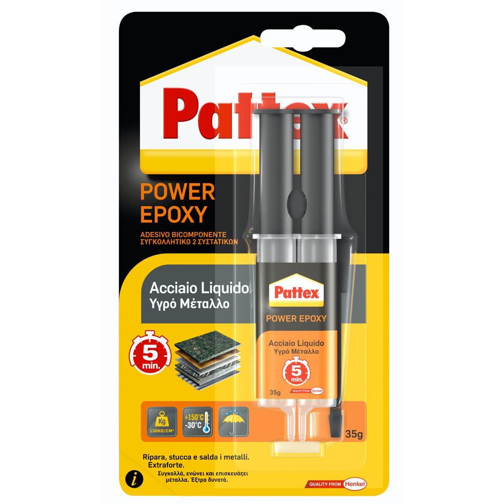 Liquid Steel Power Epoxy two-component epoxy glue 35g syringe - PATTEX