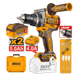 INGCO - Trapano a Percussione Brushless CIDLI201668E | 20V | 166Nm | 2 Batterie 5,0Ah | Valigetta