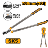 INGCO - Ébrancheur Bec Courbé 760mm HLT7608 | SK5 | Max Ø40mm | Lame Téflon | Power Gear