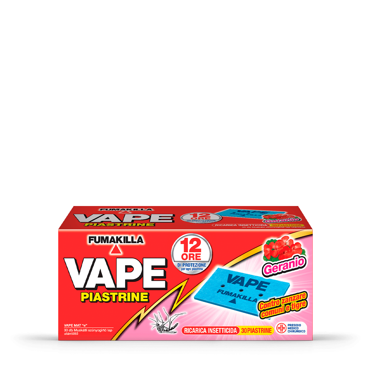 VAPE – Mückenschutzplättchen 30 Stk. | Gemeine Mücke und Tigermücke | 12 Stunden | Erhältlich in den Varianten Classic, Minze und Geranie