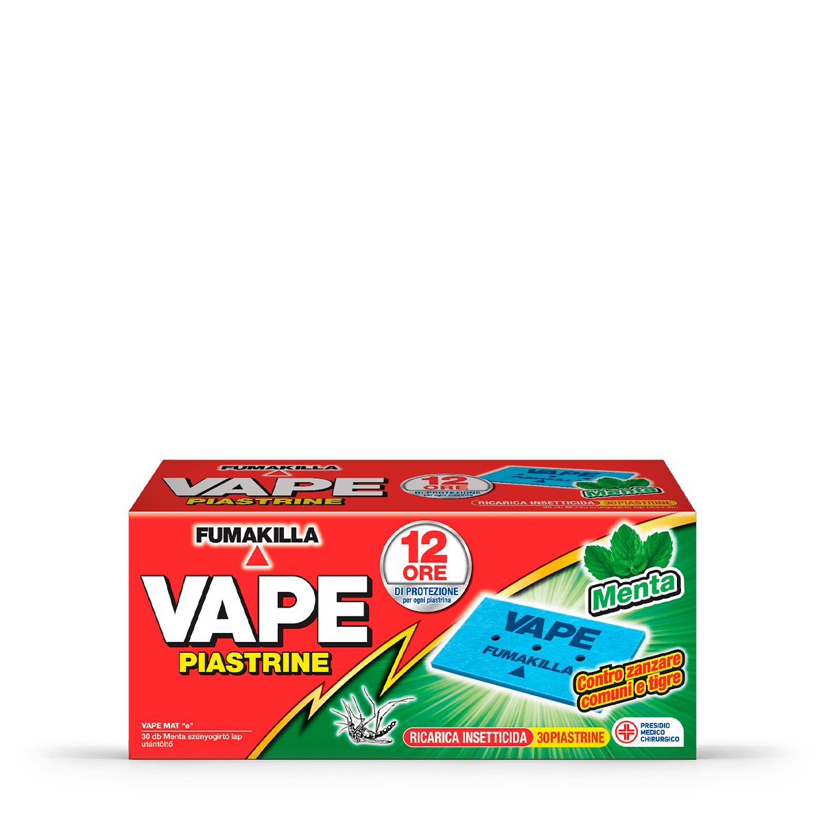 VAPE – Mückenschutzplättchen 30 Stk. | Gemeine Mücke und Tigermücke | 12 Stunden | Erhältlich in den Varianten Classic, Minze und Geranie