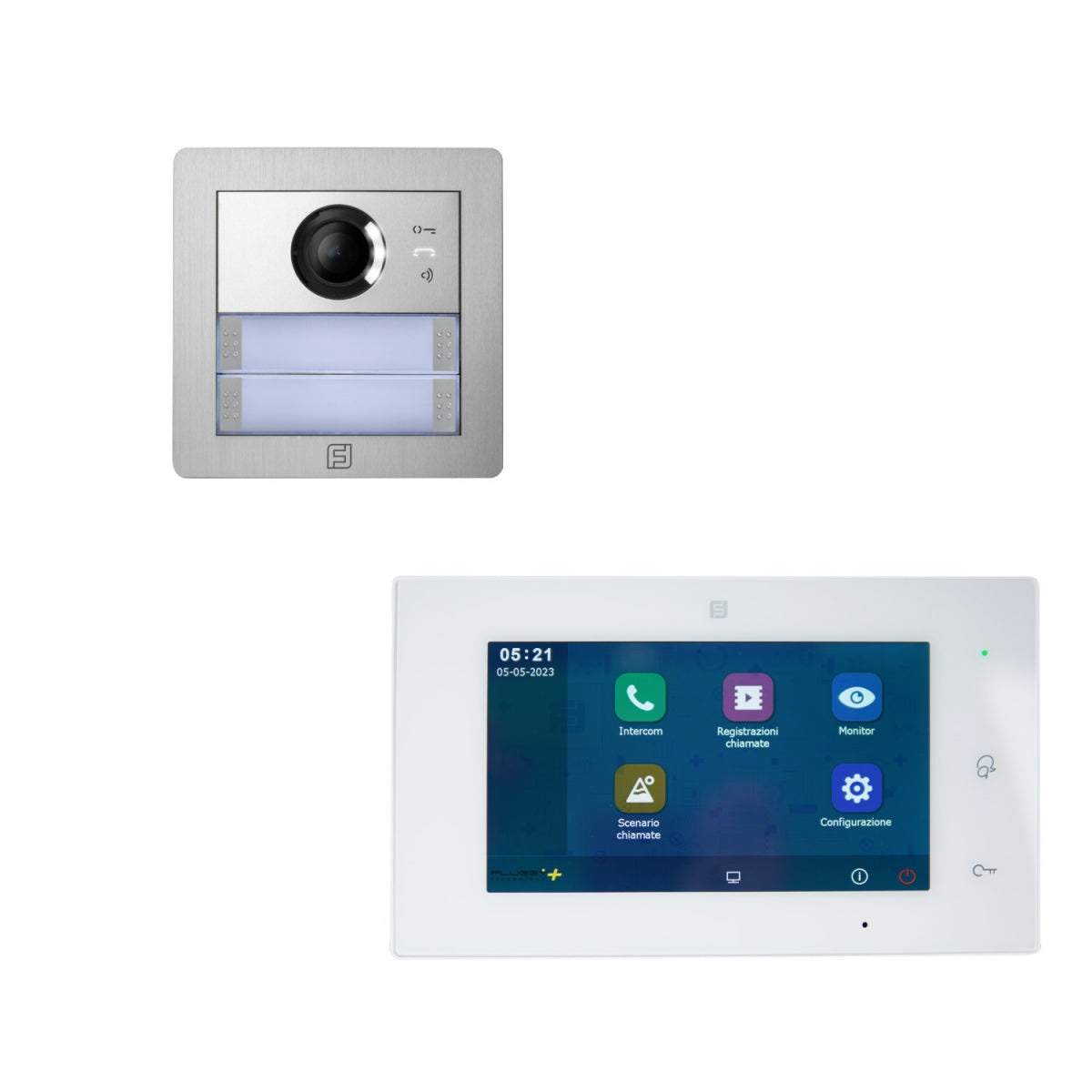 FARFISA - Kit Videocitofono Monofamiliare WiFi 1SEPG+ Pluggy Plus | Monitor TFT 7" Touch | 2 Fili | Telecamera Grandangolare | App Mobile