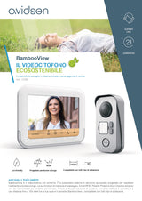 AVIDSEN - KIT Videocitofono a Colori Bamboo YLVA3 112282 | 7" Touch | 2 Fili | Bifamiliare | IP44 | Smart RFID