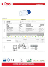Adattatore industriale spina CEE 2P+T 16A - 2 prese 16A 220V ROSI