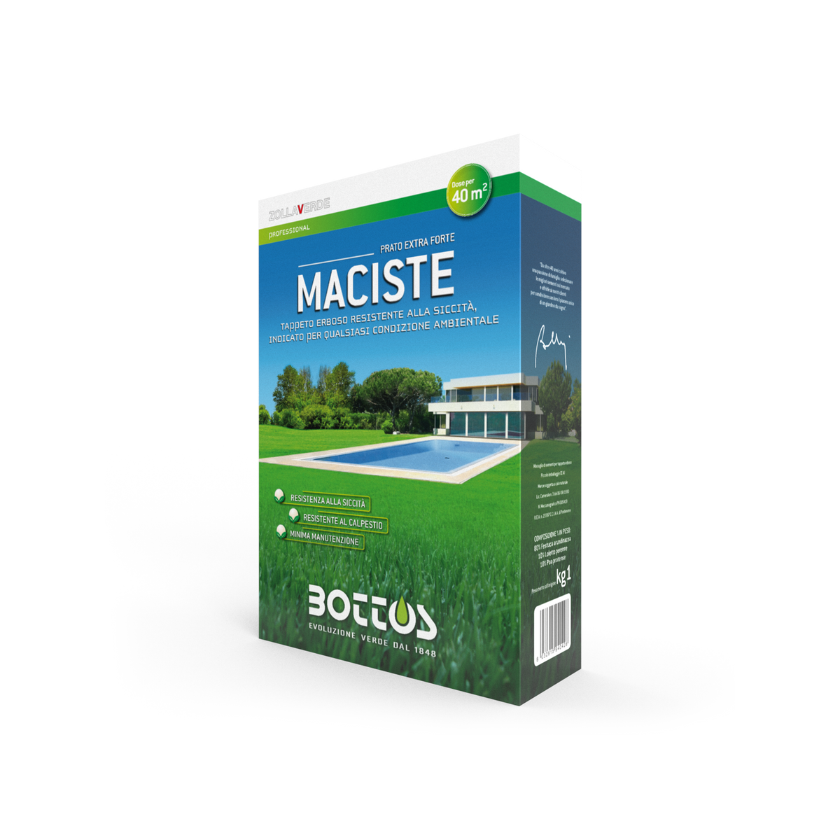 Maciste - Lawn Seed - Ideal for Arid Areas - 1 Kg Bottos