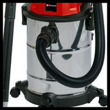 EINHELL - Nass-Trockensauger TC-VC 1820 S | 1250W | 20 L Edelstahl | Blasfunktion | Schwimmerschalter | 4 Rollen