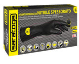 SARATOGA - Guanti Monouso Nitrile Spessorato Nero | 50 pz | Lungo 30 cm | AQL 1,5 | 100% Latex Free | M L XL