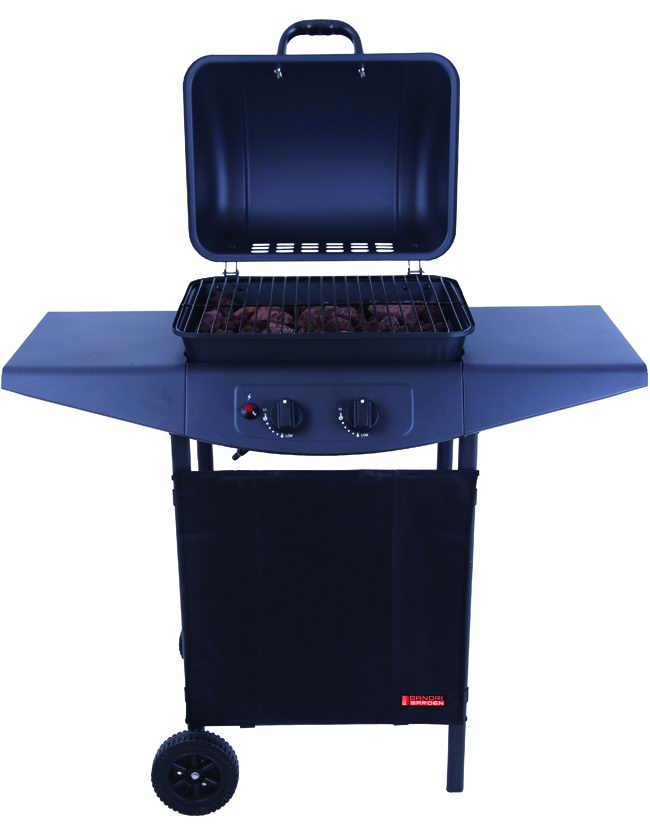 SANDRIGARDEN - Barbecue a Gas Argentina 78760-05 | 2 Fuochi Inox 5kW | Roccia Lavica | Piezo | 98x44x100cm
