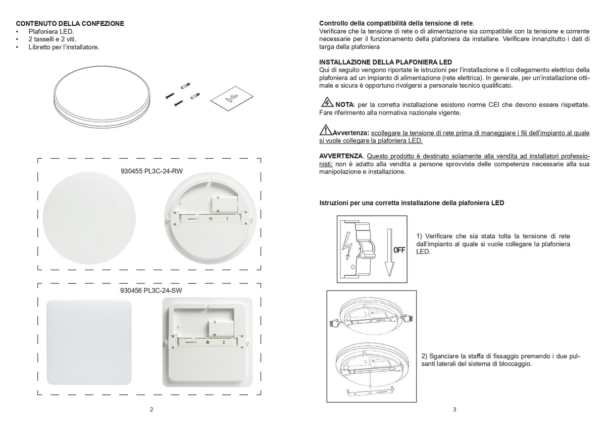 Plafoniera LED IP54 CCT 24W 2000lm rotonda bianca