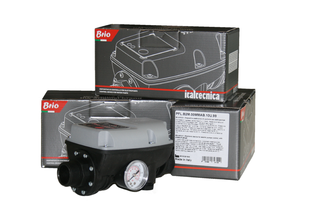 ITALTECNICA BRIO – Druckschalter für Elektropumpen | Integriertes Rückschlagventil | Smart Autoreset | Antiblockiersystem