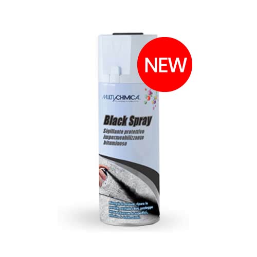 MULTICHIMICA - Black Spray Sigillante Impermeabilizzante Bituminoso 2270 | 500ml | Pronto all'Uso | Multisuperficie