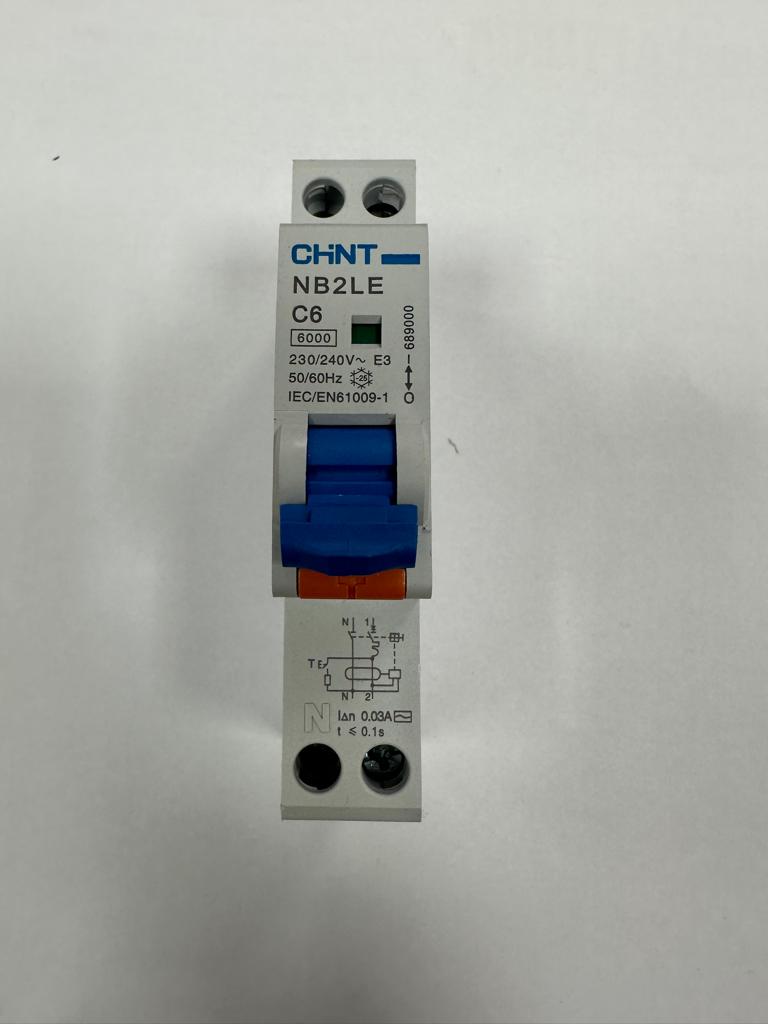 Magnetothermischer Differentialschalter 2 Module 1P+N 30mA 4,5kA Kurve C Typ A - CHINT