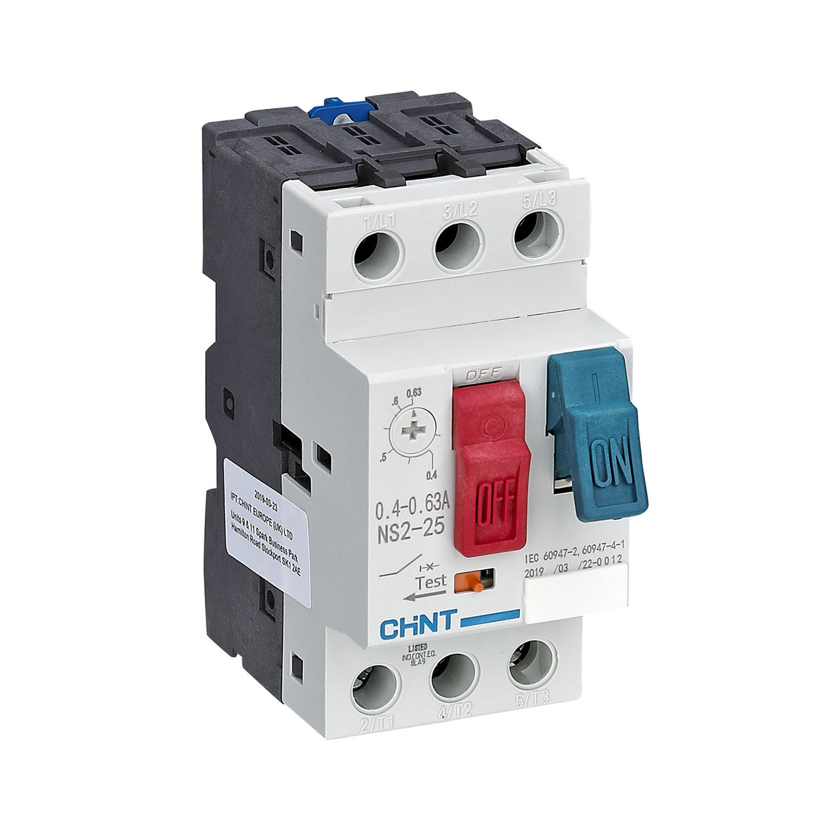 Salvamotore serie NS2-25 con comando a bilanciere 3P 1,6÷2,5A 100kA - CHINTforniture