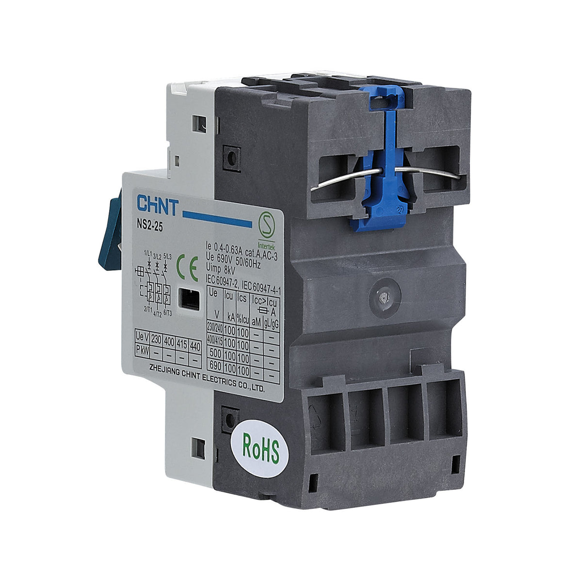 Salvamotore serie NS2-25 con comando a bilanciere 3P 1,6÷2,5A 100kA - CHINTforniture