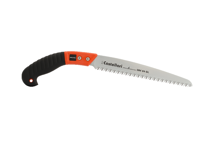 CASTELLARI - Seghetto Potatura SME 24 GL | Lama Dritta 24cm | Denti Lunghi Serie GL | Acciaio Alto Carbonio | Fodero con Fibbia
