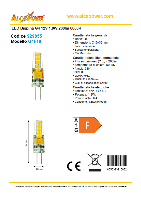 LED Bi-Stecker G4 12V 1,8W 200lm 6000K