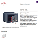 STARK - Cassaforte a Muro Serie 802A | 10 Lt | Acciaio Speciale | Taglio Laser | Apertura a Tutto Vano