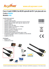 ALCAPOWER - Cavo HDMI 2.0a 5 metri 990006 | 4K Ultra HD | HDR | Spinotti 19+1 Pin Oro