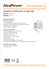 ALCAPOWER - Alimentatore da Incasso Switching IP67 963500 | 12V DC | 20W | 1,66A | Waterproof | Illuminotecnica