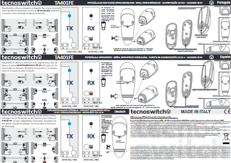 Paar 12/24V Tecno Switch Einbau-Infrarot-Fotozellen