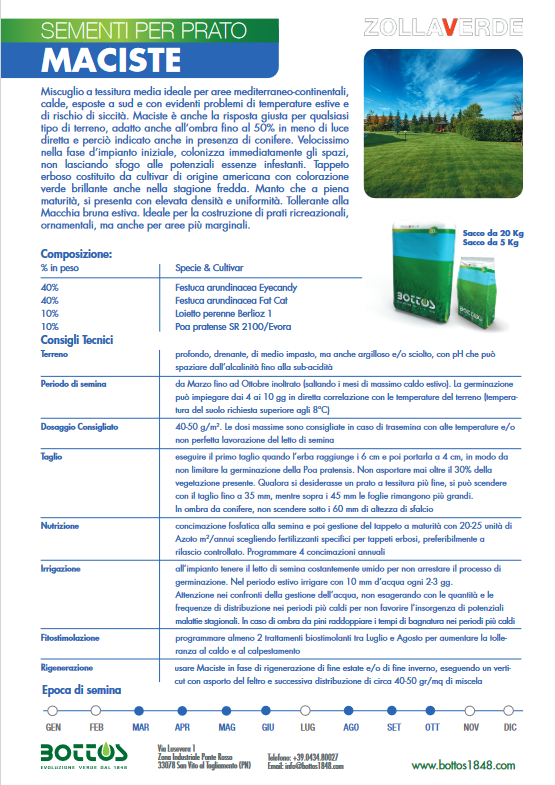 Maciste - Lawn Seed - Ideal for Arid Areas - 1 Kg Bottos