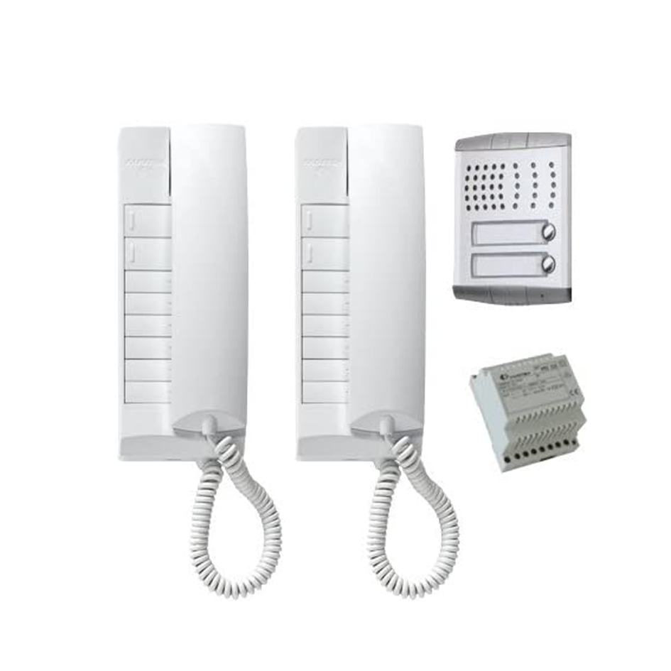 FARFISA - Kit Citofono Audio Bifamiliare 2PEXD P691543200 | 2 Fili (1+1) | Serie Exhito + Profilo | Da Incasso