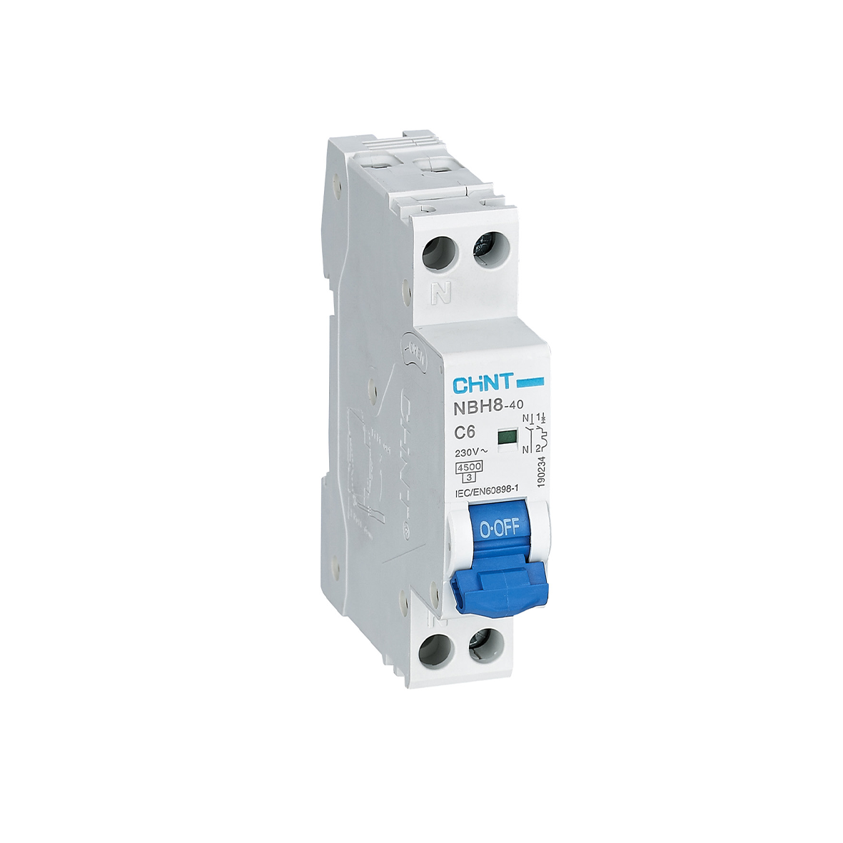 Disjoncteur magnétothermique compact 1 module - 1P+N 4,5kA Courbe C - CHINT