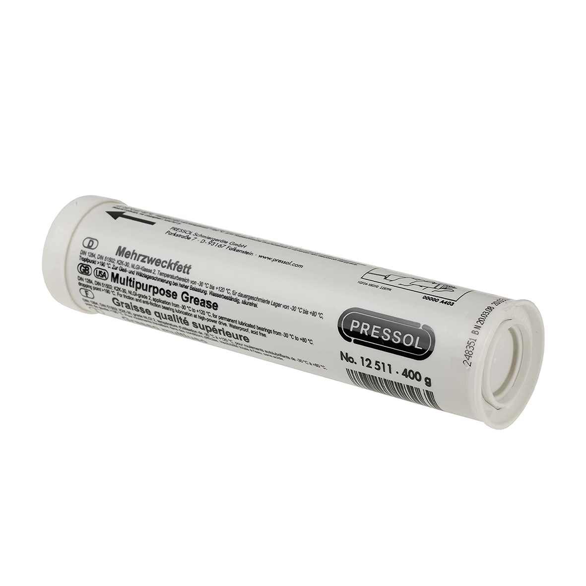 PRESSOL Cartuccia Grasso Multiuso 400gr | Cod. 12 511 | Per Ingrassatori | Resistente Acqua | -30/+120°C