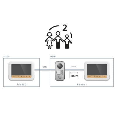 AVIDSEN - Monitor Supplementare BambooView 112283 | Touch Screen 7" | 2 Fili | Smart RFID | Memoria 100 Foto | Visione Notturna | Eco-Design