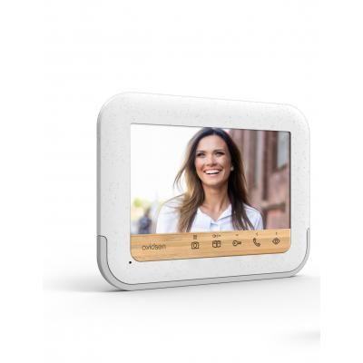 AVIDSEN - Monitor Supplementare BambooView 112283 | Touch Screen 7" | 2 Fili | Smart RFID | Memoria 100 Foto | Visione Notturna | Eco-Design