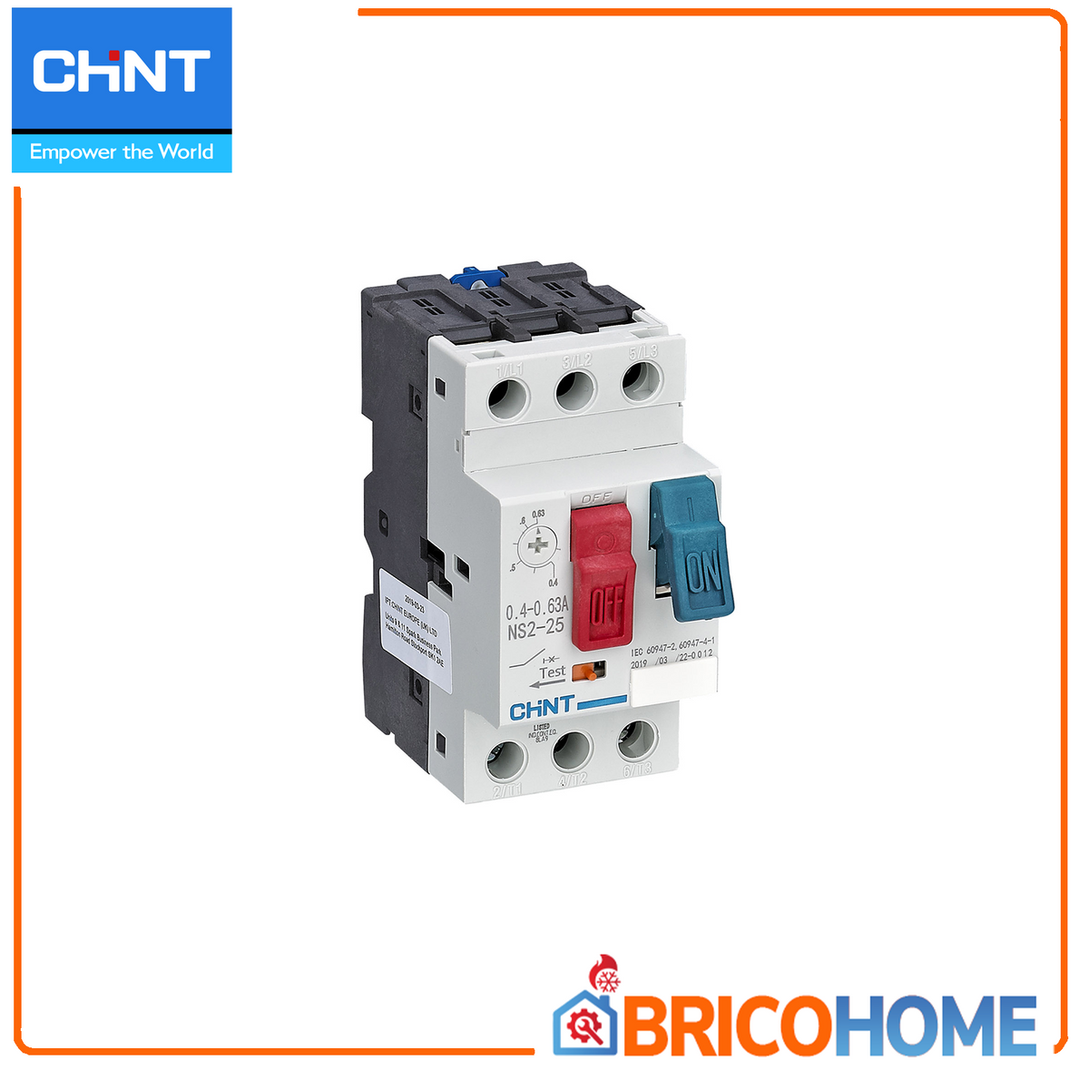 Salvamotore serie NS2-25 con comando a bilanciere 3P 1,6÷2,5A 100kA - CHINTforniture