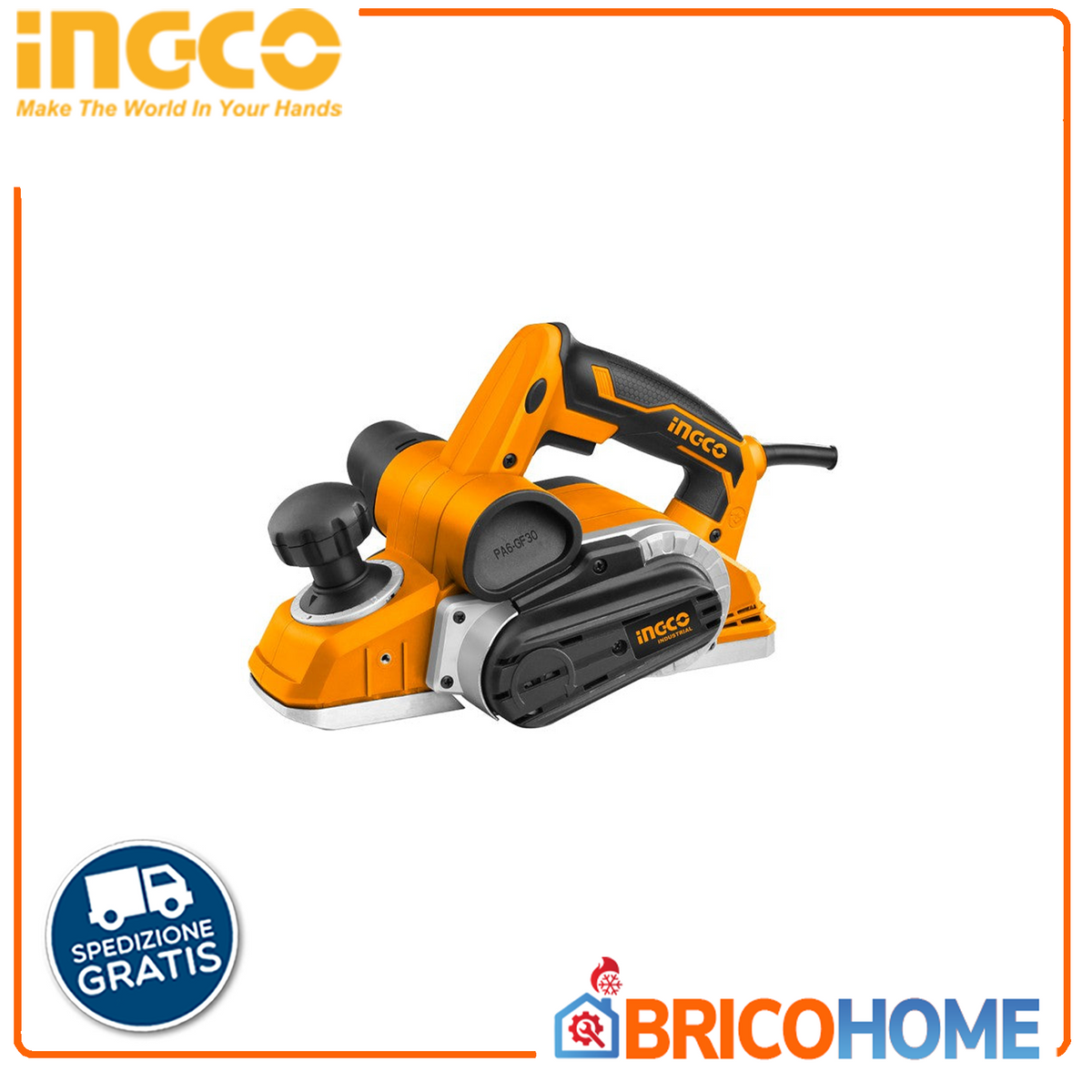 INGCO - Rabot électrique 1050W PL10508 | 82x3mm | 16000 tr/min | Base aluminium | Kit complet