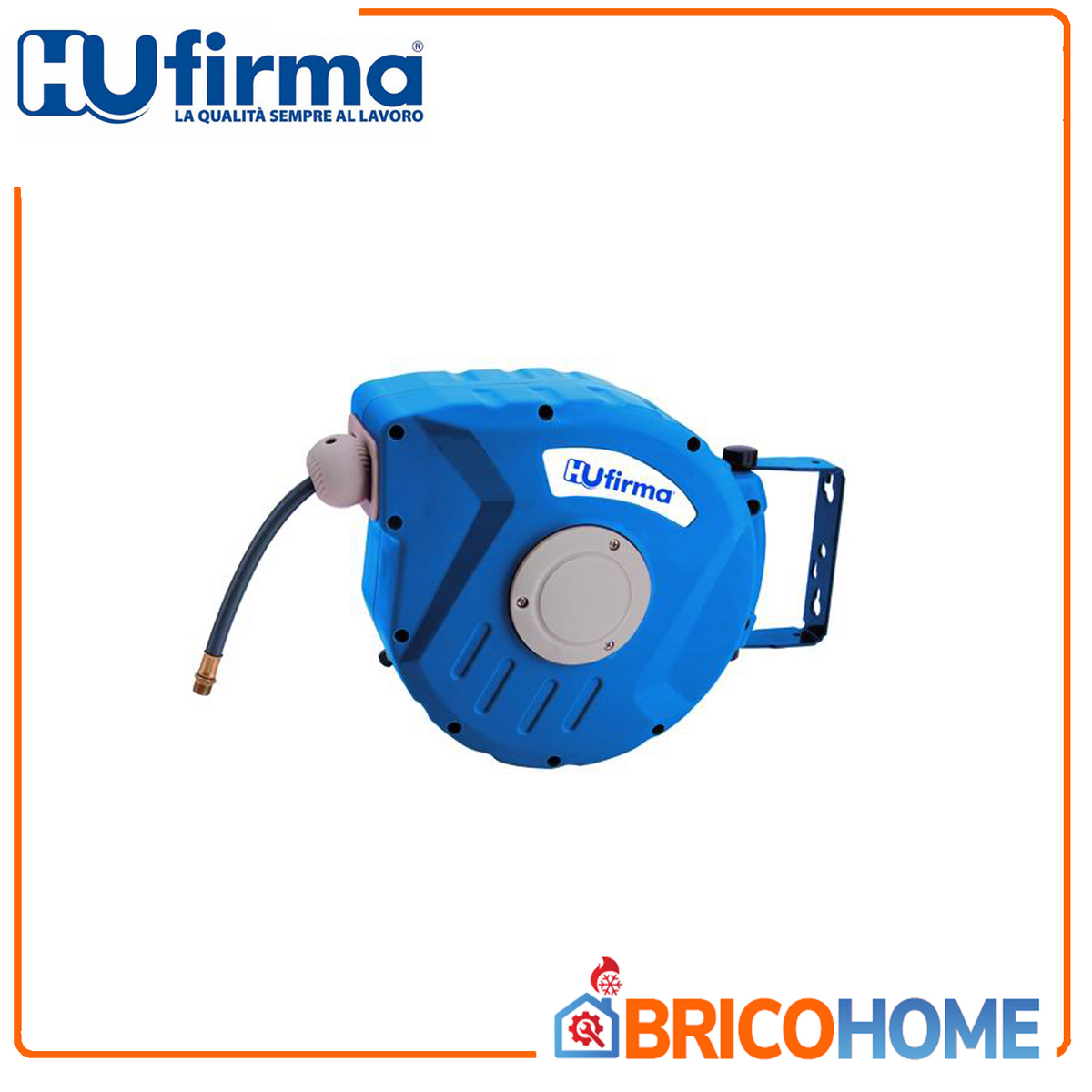 HU-FIRMA - Avvolgitubo Automatico a Parete Aria Compressa 56830-20 | 9m | 12 bar | Supporto Orientabile | Riavvolgimento a Molla
