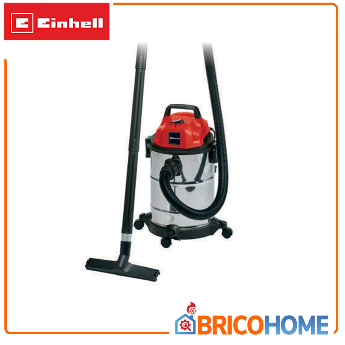 EINHELL - Nass-Trockensauger TC-VC 1820 S | 1250W | 20 L Edelstahl | Blasfunktion | Schwimmerschalter | 4 Rollen