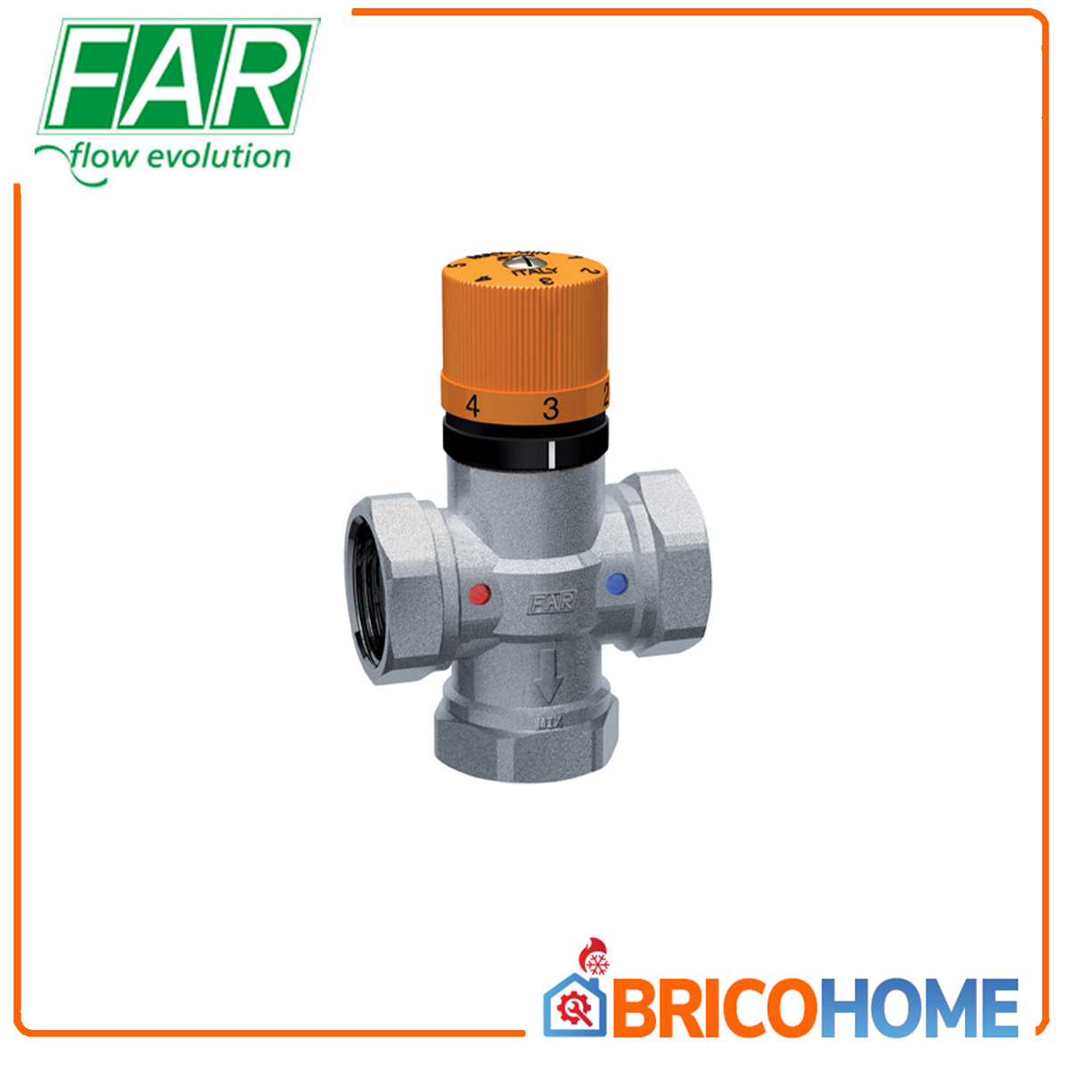 FAR - Miscelatore Termostatico Impianti Solari SOLARFAR 3953 | Attacchi Femmina | 30÷65°C | 1/2" - 3/4"