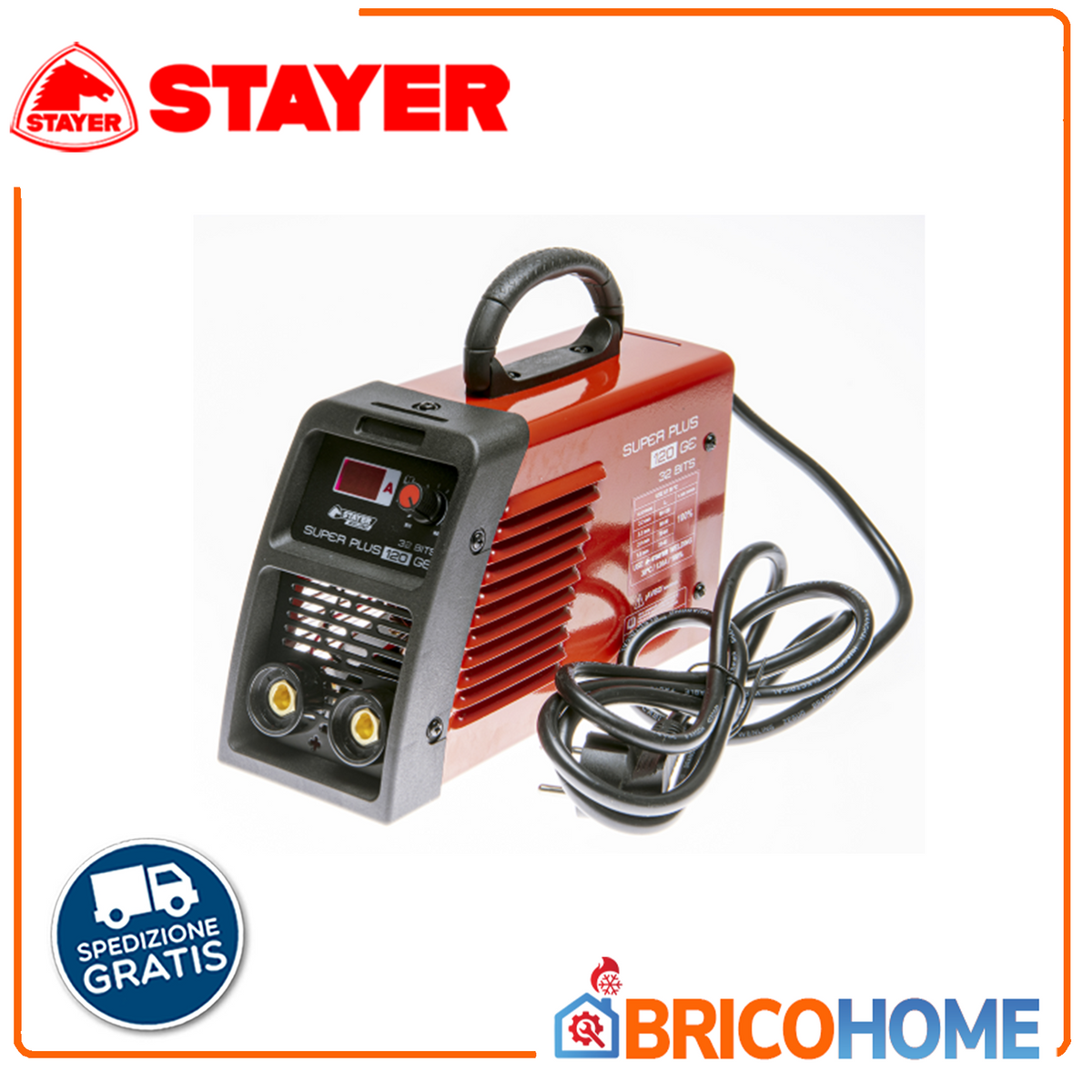 STAYER - Saldatrice Inverter 120A Super Plus 120 GE K | Elettrodi | TIG | Valigia | Kit Completo