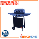 SANDRIGARDEN - Barbecue a Gas Argentina 78760-05 | 2 Fuochi Inox 5kW | Roccia Lavica | Piezo | 98x44x100cm