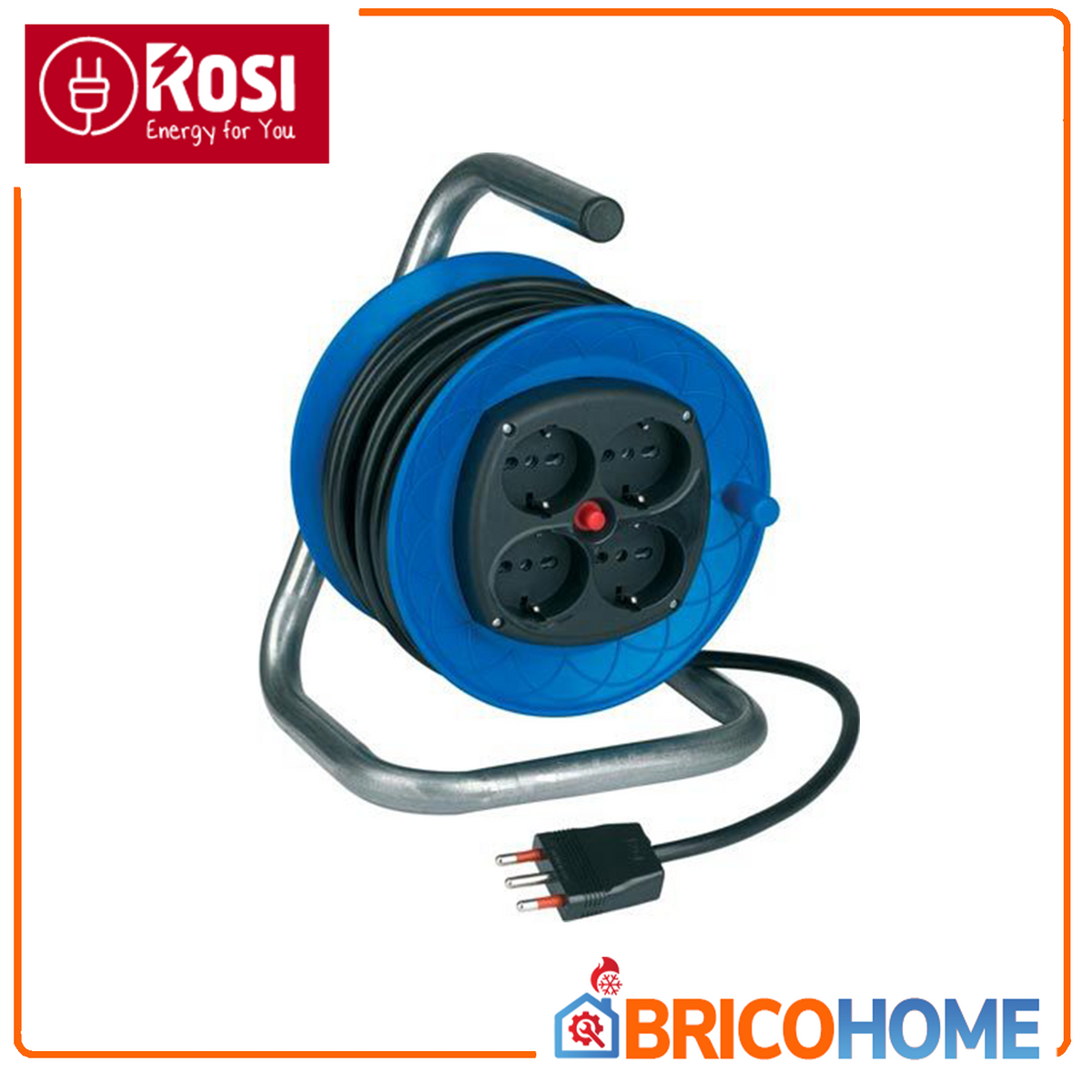 25 m cable reel extension with H05VV-F 3G1.5 mm² cable