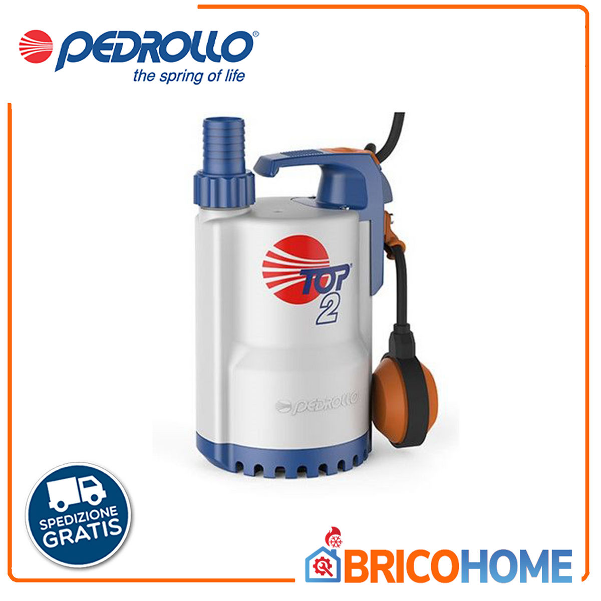 PEDROLLO TOP2 0.50HP Submersible Electric Pump for Clear Water Drainage