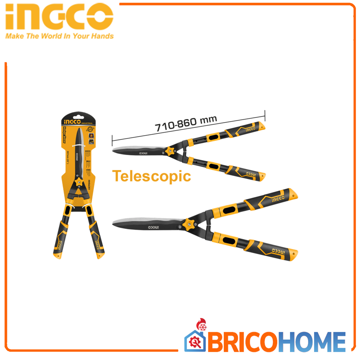 Cesoia da giardino telescopica 71/86 cm INGCO