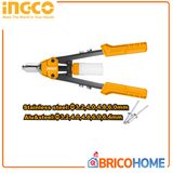 INGCO - Rivettatrice Manuale HR131 | 34cm | Acciaio+Alluminio | Rivetti 3,2-6,4mm | Inox/Al/Fe