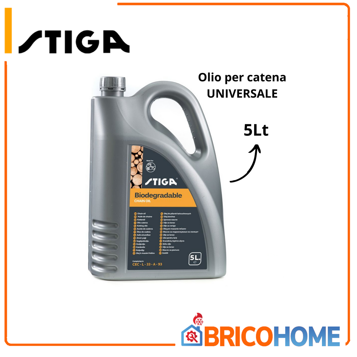 OLIO STIGA lubrificante protettivo catena e barra motoseghe Professionale 5 litri