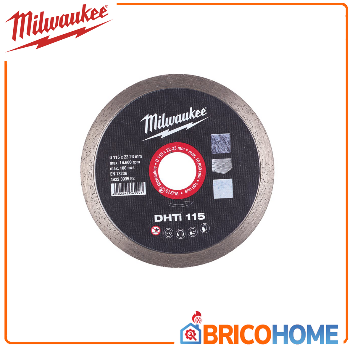 MILWAUKEE - Disco Diamantato DHTi 115mm | Ceramica Media e Bassa Durezza | Alesaggio 22,23mm