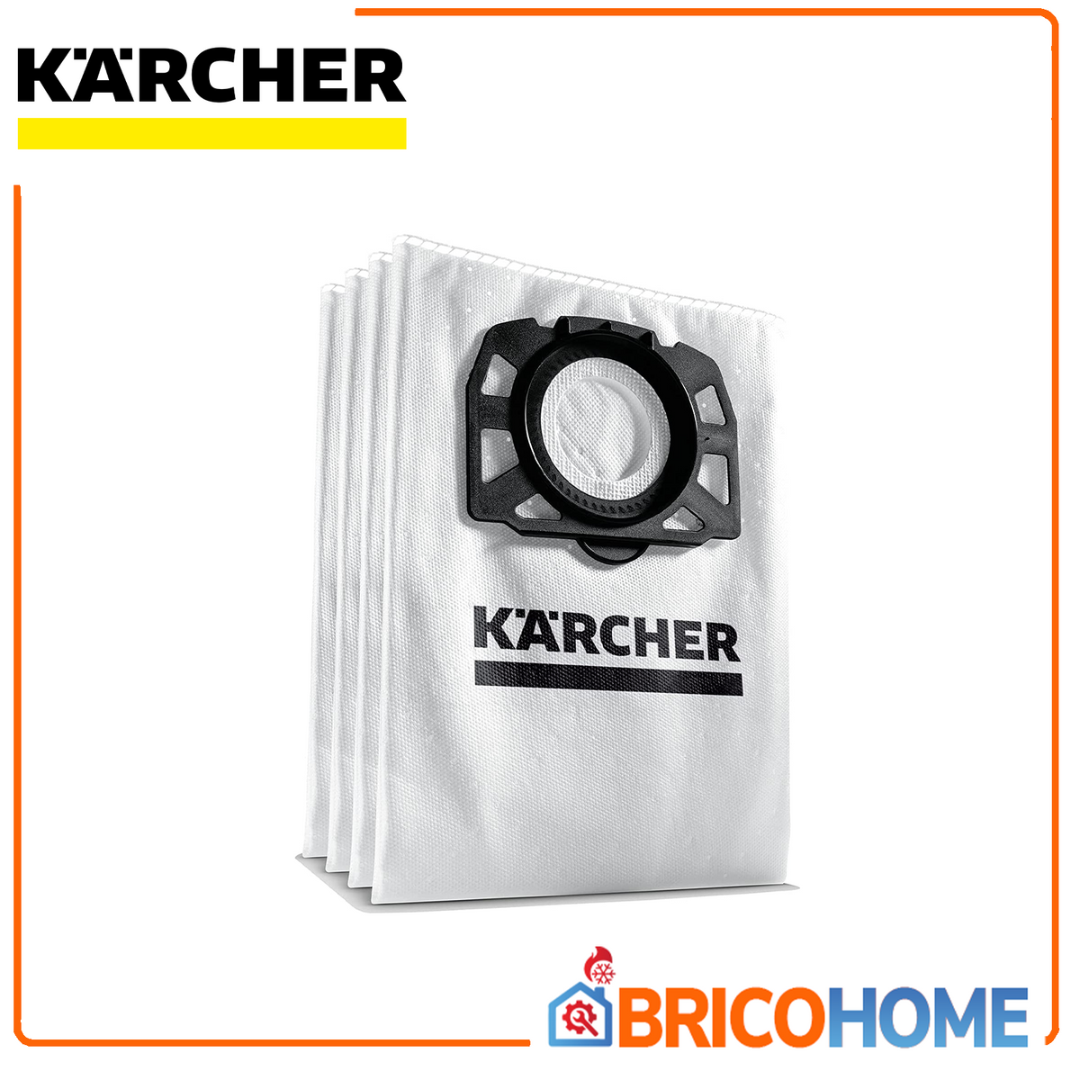 KARCHER - Sacchetti Filtro in Vello TNT 2.863-006.0 | 4 Pezzi | Per WD4, WD5, WD6, MV4, MV5, MV6 | Antistrappo | Alta Ritenzione Polvere