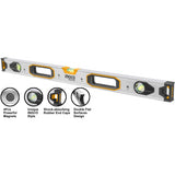 INGCO - Livella Magnetica HSL38080M | 80cm | 3 Bolle | 4 Magneti | Alluminio