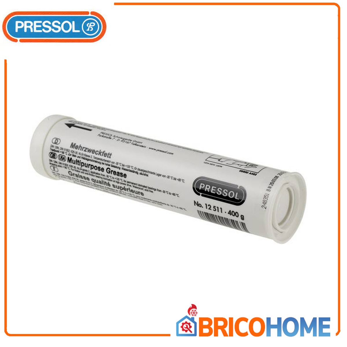 PRESSOL Cartuccia Grasso Multiuso 400gr | Cod. 12 511 | Per Ingrassatori | Resistente Acqua | -30/+120°C