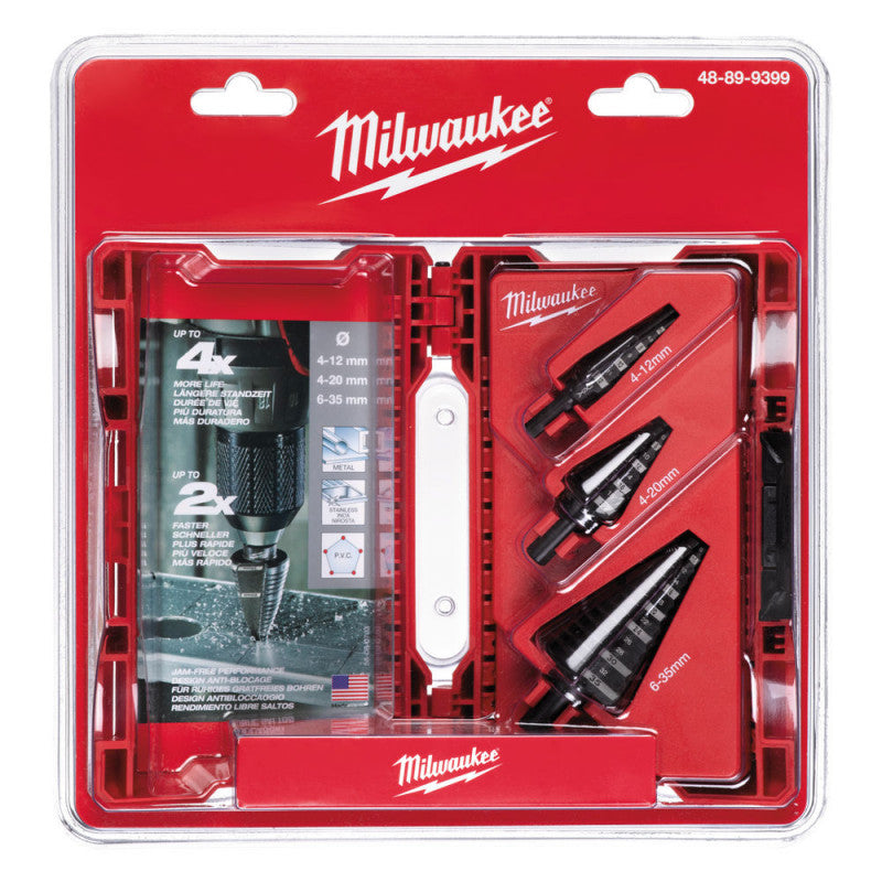 3-Piece Step Router Bit Set (12, 20, 35mm) - MILWAUKEE